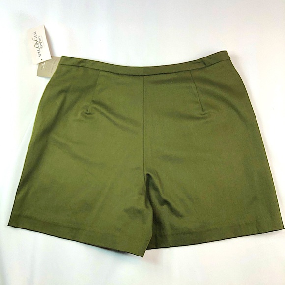 Comfort Stretch Golf Shorts Rich Olive Green Liz Claiborne - Picture 2 of 10
